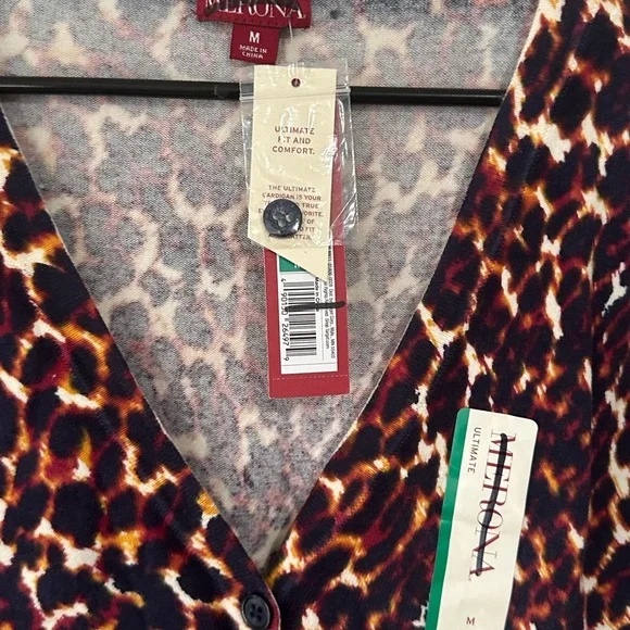 Merona Animal Print V-Neck Cardigan - Picture 2 of 2